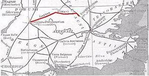 Map showing the route of Akeman Street