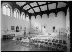 Inside the chapel, view toward the Pulpit