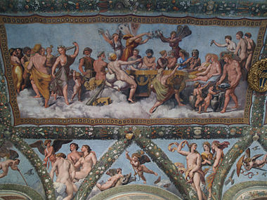 Raphael's panel in the Loggia of Psyche at the Villa Farnesina, Cupid and Psyche