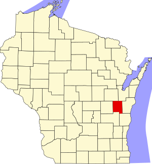 Map of Wisconsin highlighting Calumet County