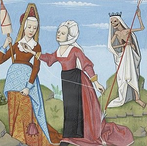 Les Moires dans Le livre des échecs amoureux d'Évrart De Conty (1400).