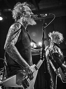 Pinkus playing with Melvins at a sold-out show in Madison, Wisconsin, July 30, 2018