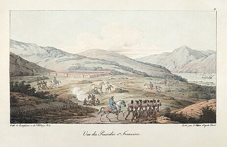 Presidio of San Francisco in 1822, by Victor Adam after Louis Choris (restored by Adam Cuerden)