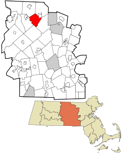 Location in Worcester County and Massachusetts.