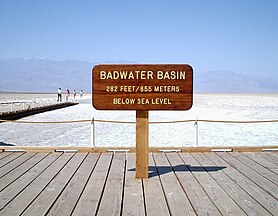 Elevation sign at Badwater