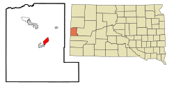 Location in Lawrence County and the state of South Dakota