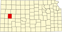 Map of Kanzas highlighting Scott County