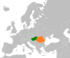 Location map for Hungary and Romania.