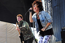 Sleigh Bells performing at the Southbound festival in March 2011