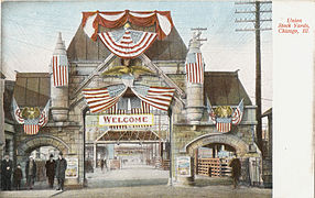 Postcard of Union Stock Yards, Chicago, Illinois, circa 1901-1907