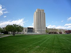 Tinghúsið (North Dakota State Capitol) í høvuðsstaðnum Bismarck