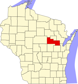 Localizare Comitatului Shawano în statul Wisconsin