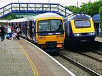 A FGW HST and a suburban class 166 at Hungerford in 2009