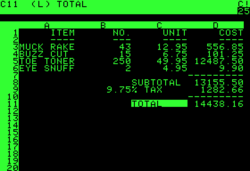 VisiCalc Apple II:lla