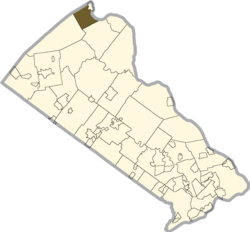 Location of Durham Township in Bucks County, Pennsylvania