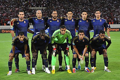 Al Ahly players pose for a photo before a match in 2011