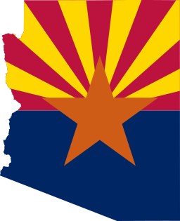 Flag map of Arizona