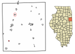 Location of Buckley in Iroquois County, Illinois