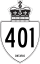 Highway 401 marker