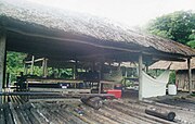 Typical open sided hut on stilts.(Tourist accommodation.)