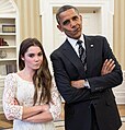 Image 7 McKayla Maroney Photograph: Pete Souza; edit: El Grafo US Olympic gymnast McKayla Maroney posing with President Barack Obama. They are wearing the "McKayla is not impressed" expression of disappointment which became an internet phenomenon after Maroney made it upon winning a silver medal at the 2012 London Olympics. Yahoo! listed the photograph of Maroney on the podium as the most viral picture of 2012. More selected pictures