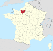 Lage des Departements Eure in Frankreich