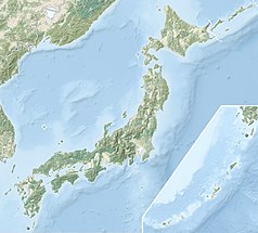 Mapa konturowa Japonii, na dole znajduje się punkt z opisem „Zatoka Ise”