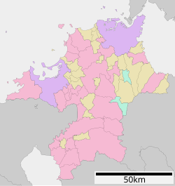 今村天主堂の位置（福岡県内）