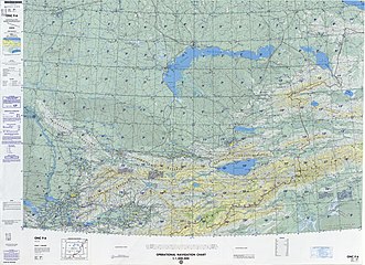 From the Operational Navigation Chart; map including Kuqa (K'u-ch'e) (DMA, 1985)[d]