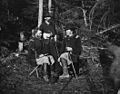 Custer (left) with two other lieutenants, Virginia, 1862