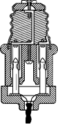 U.S. patent 774,250, fig. 1, illustrating a lightbulb socket adaptor and an attachable flat blade socket for it.