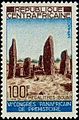 Image 18The Bouar Megaliths, pictured here on a 1967 Central African stamp, date back to the very late Neolithic Era (c. 3500–2700 BCE). (from Central African Republic)