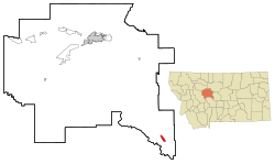 Location of Neihart, Montana