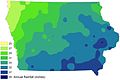 Image 29Iowa annual rainfall, in inches; as of 2009 (from Iowa)