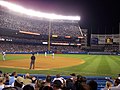 The left field side of the grandstand