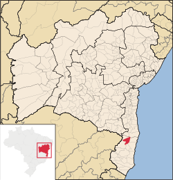 Localização de Eunápolis na Bahia