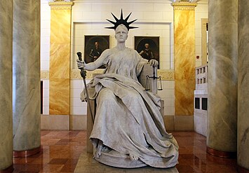 Justitia in the Superior Courts Building in Budapest, Hungary.[15]