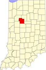 Map of Indiana highlighting Carroll County