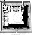 Ground-floor plan of the Renaissance Louvre with the Lescot Wing at the top and the south wing on the left[29]
