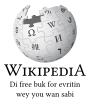 Wikipedia logo showing "Wikipedia: The Free Encyclopedia" in Nigerian Pidgin