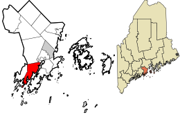 Location in Knox County and the state of Maine