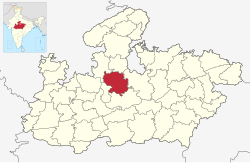 Location of Vidisha district in Madhya Pradesh