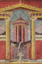 Open pediment in a fresco from Boscoreale, 43-30 BC