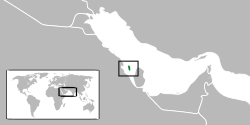 Kinaroroonan ng  Bahrain  (in green)