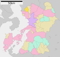 Location of Nankan in Kumamoto Prefecture