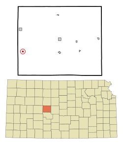 Location within Rush County and Kansas