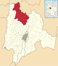 Location of Rionegro Province in Colombia