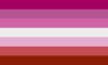 Pink lesbian flag with colors copied from the lipstick lesbian flag[40]