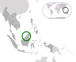 Location o  Brunei  (green) in ASEAN  (dark grey)  —  [Legend]