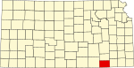 State map highlighting Chautauqua County